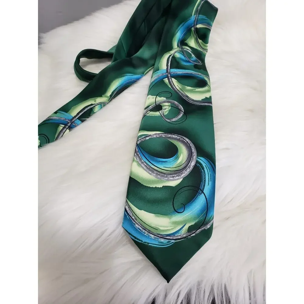 J Garcia Mens Tie 100% Silk Snail Garden Collection 61 Groovy Tie Dye Abstract